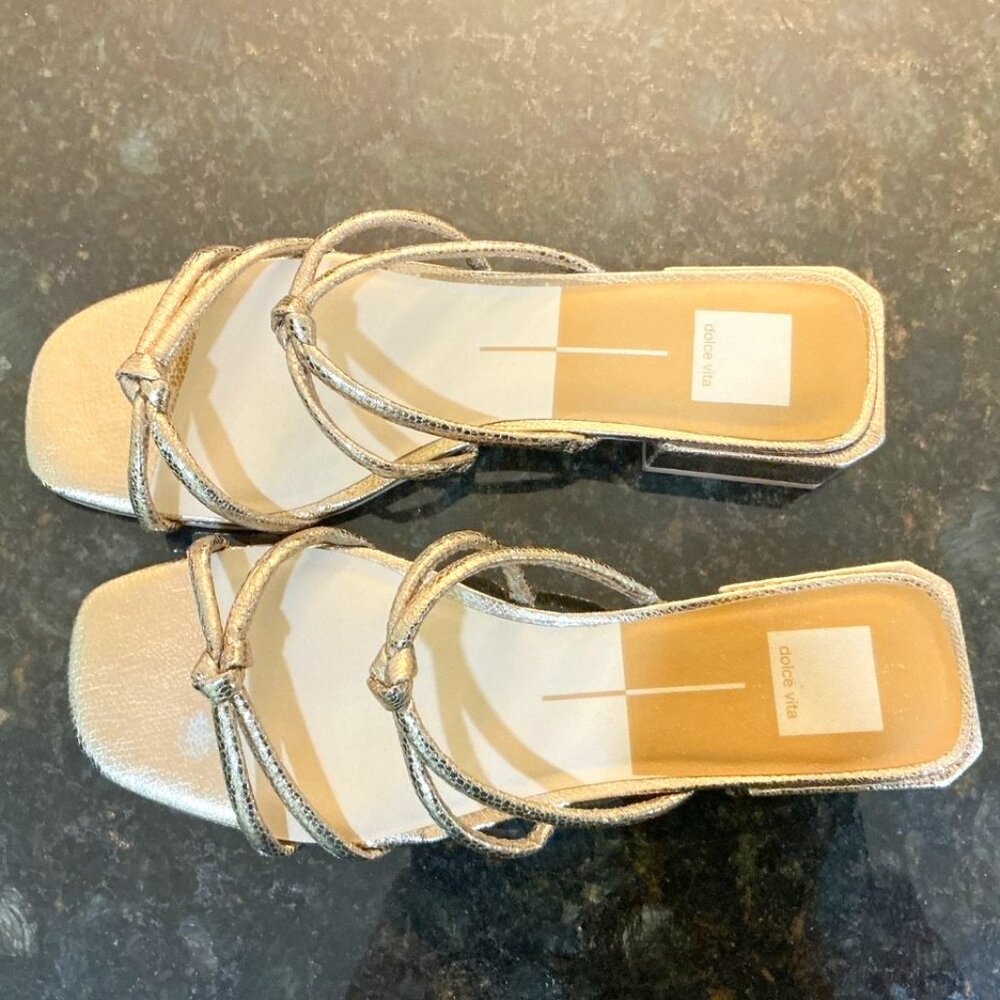 Women's Size 20 Gold Slide Sandal with 1" heel by Dolce Vita